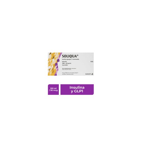 SOLIQUA 100U 50MCG S INY 3X3ML PLUM